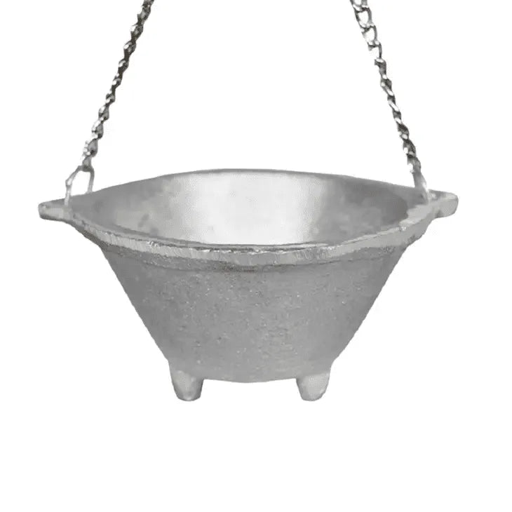 Aluminium incense cauldron with metal bowl for safe incense burning and ritual use from The Witches Hollow UK