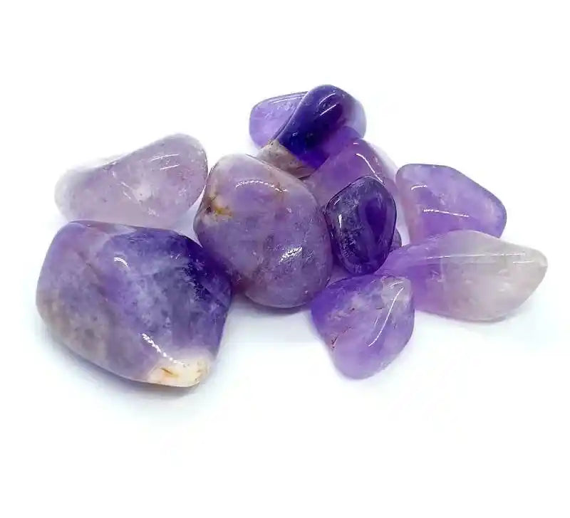 Amethyst tumbled stone with purple crystal for spiritual protection and crown chakra from The Witches Hollow UK