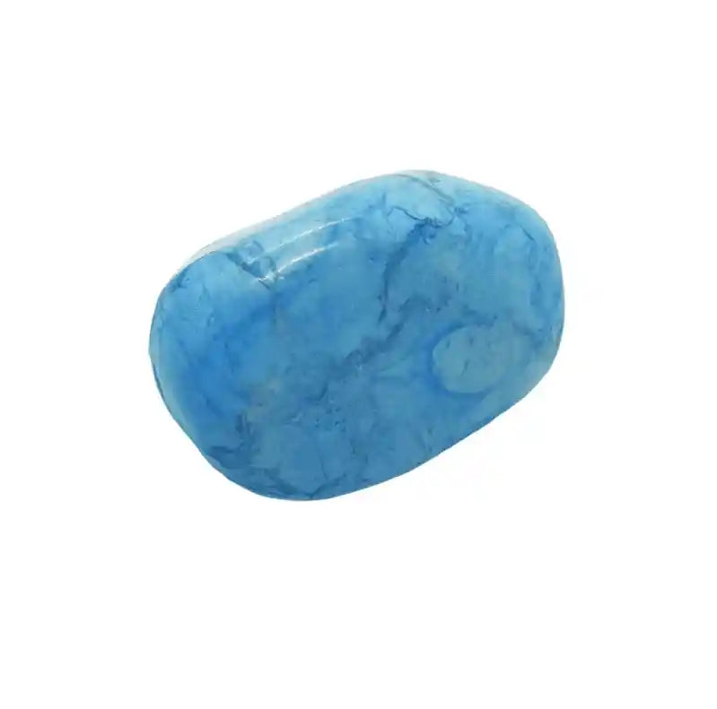 Blue howlite tumble stone with blue white crystal for calming energy and peaceful mind from The Witches Hollow UK