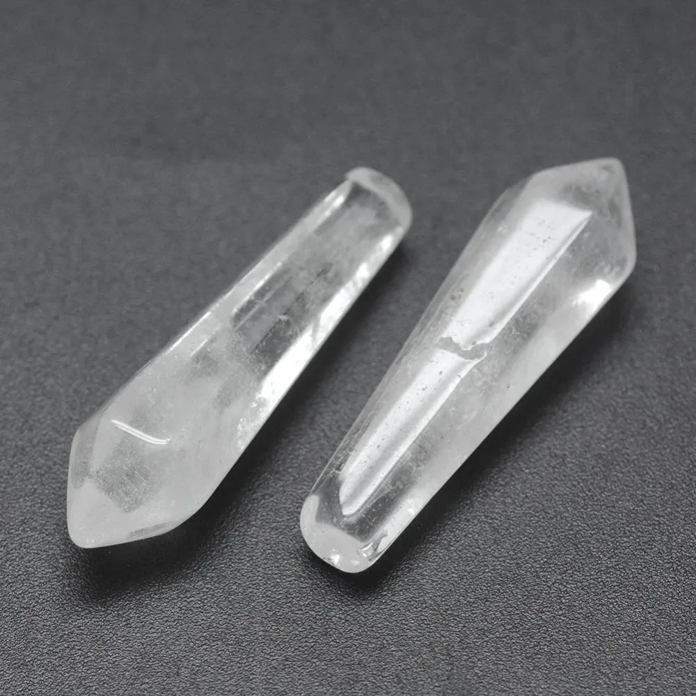 Clear quartz crystal point with clear crystal for chakra healing and energy work from The Witches Hollow UK