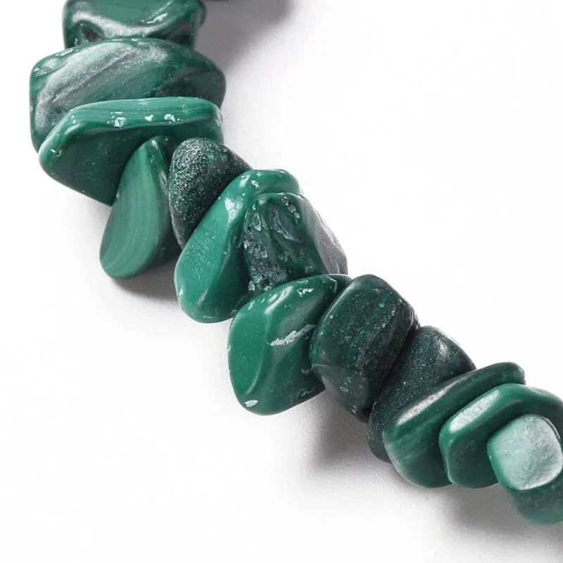 Malachite chip bracelet featuring green copper stone for emotional healing and personal transformation from The Witches Hollow UK