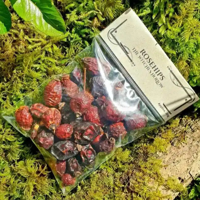 Rosehips dried herbs with vitamin C rich herb for love and healing magic from The Witches Hollow UK
