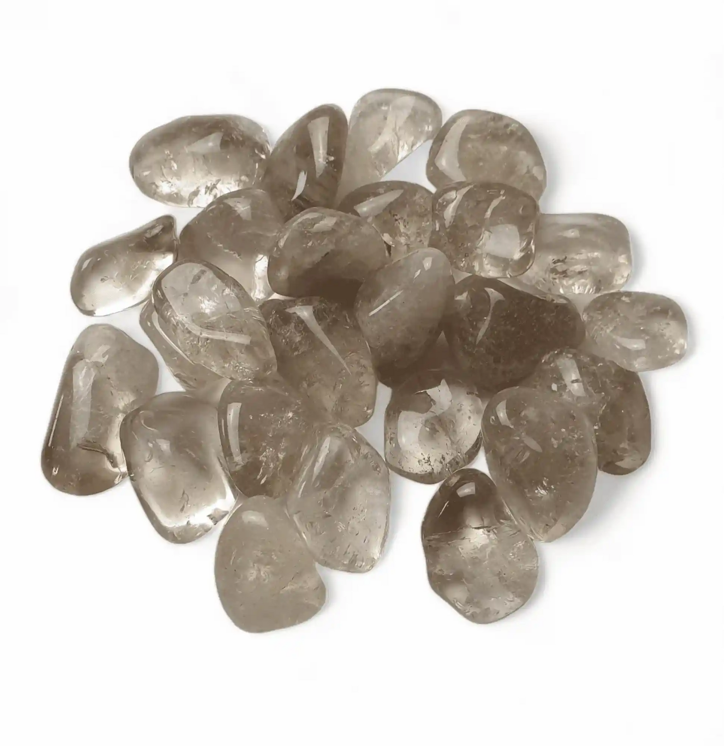 Smokey quartz tumble stone with grey crystal for grounding and negative energy clearing from The Witches Hollow UK