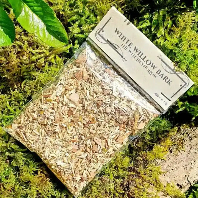 White willow bark dried herbs with healing bark for pain relief and magical protection from The Witches Hollow UK