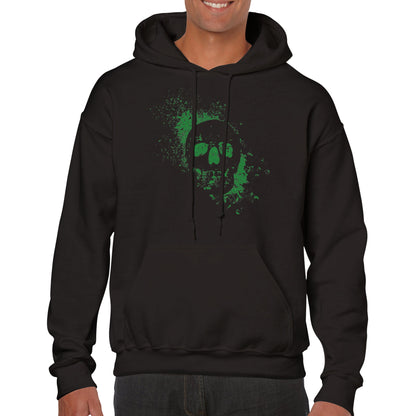 Spray Painted Skull Hoodie - Toxic Green - The Witches Hollow