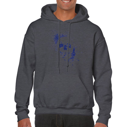 Spray Painted Skull Hoodie - Blue - The Witches Hollow