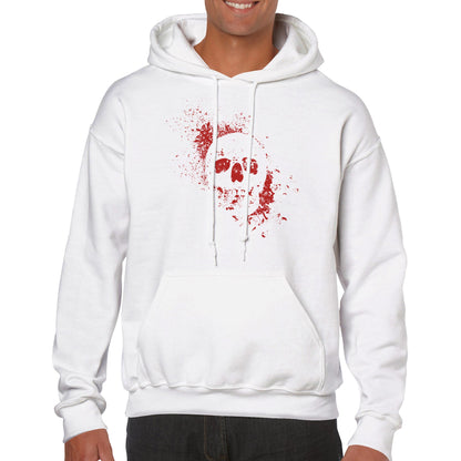 Spray Painted Skull Hoodie - Blood Red - The Witches Hollow