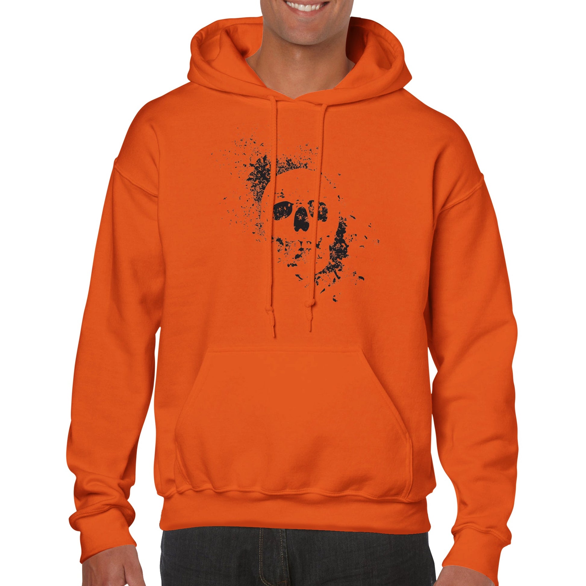 Spray Painted Skull Hoodie - Black - The Witches Hollow