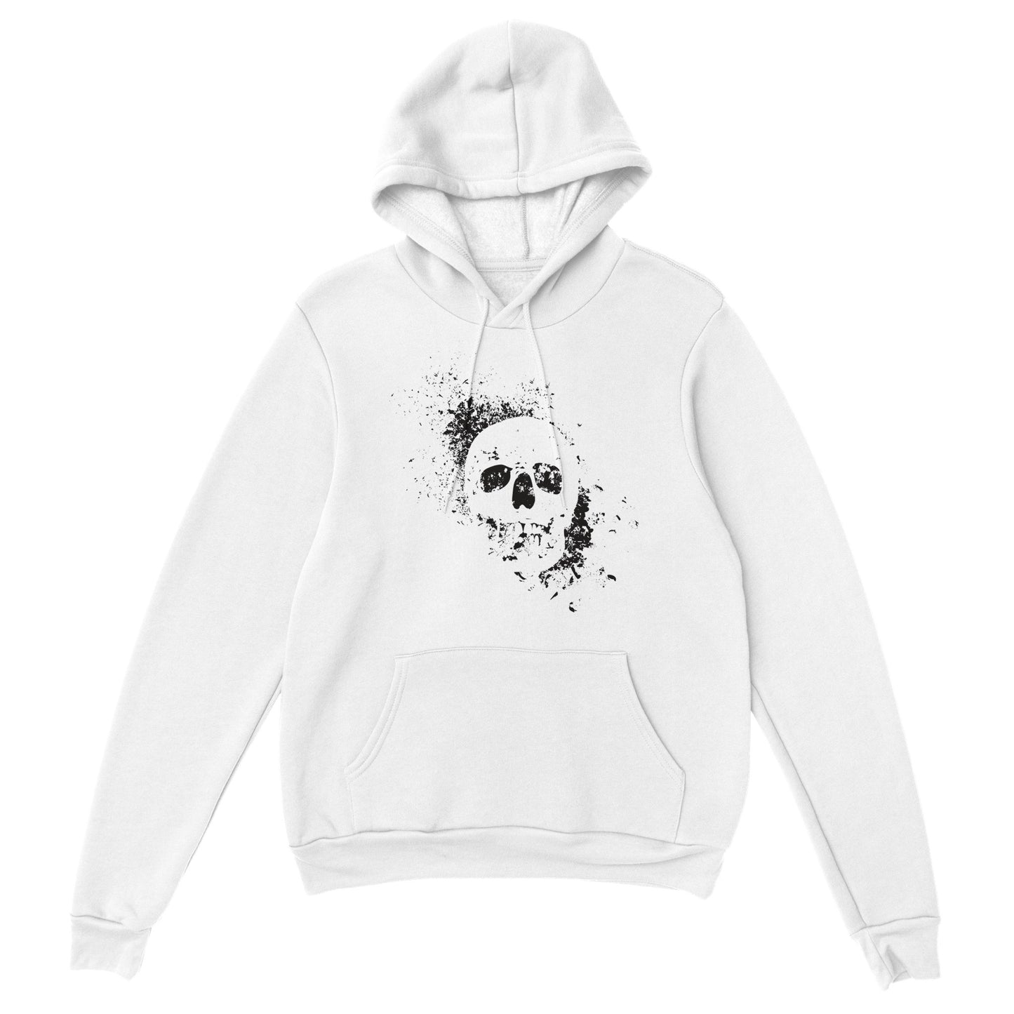 Spray Painted Skull Hoodie - Black - The Witches Hollow