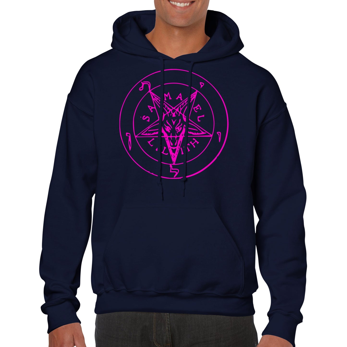 Seal of Baphomet Samael Lilith Hoodie - Pink - The Witches Hollow