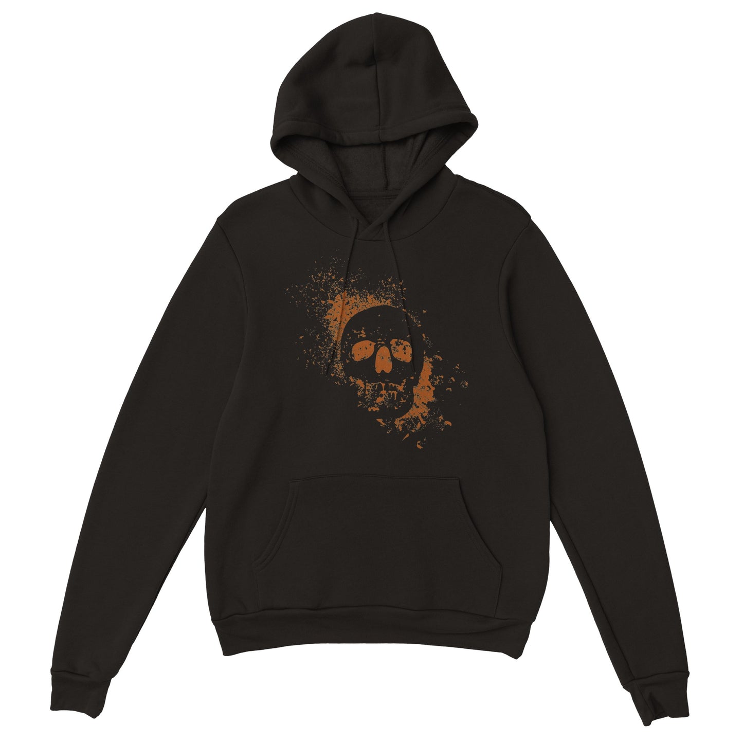 Spray Painted Skull Hoodie - Orange - The Witches Hollow