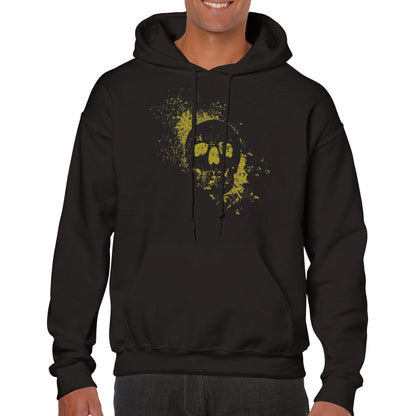 Spray Painted Skull Hoodie - Radiation Yellow - The Witches Hollow