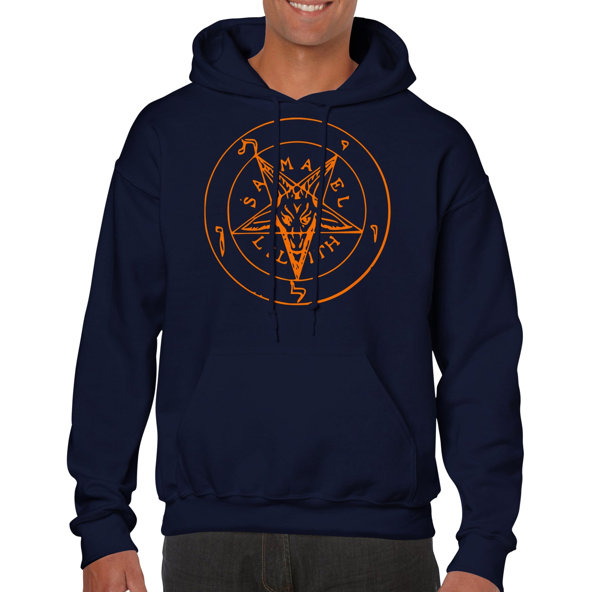 Seal of Baphomet Samael Lilith Hoodie - Orange - The Witches Hollow