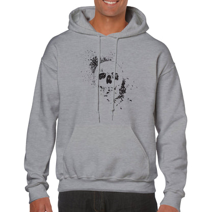 Spray Painted Skull Hoodie - Black - The Witches Hollow