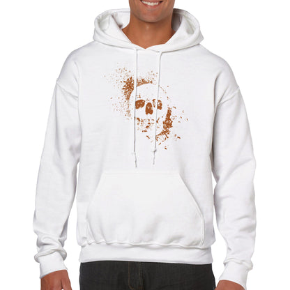 Spray Painted Skull Hoodie - Orange - The Witches Hollow