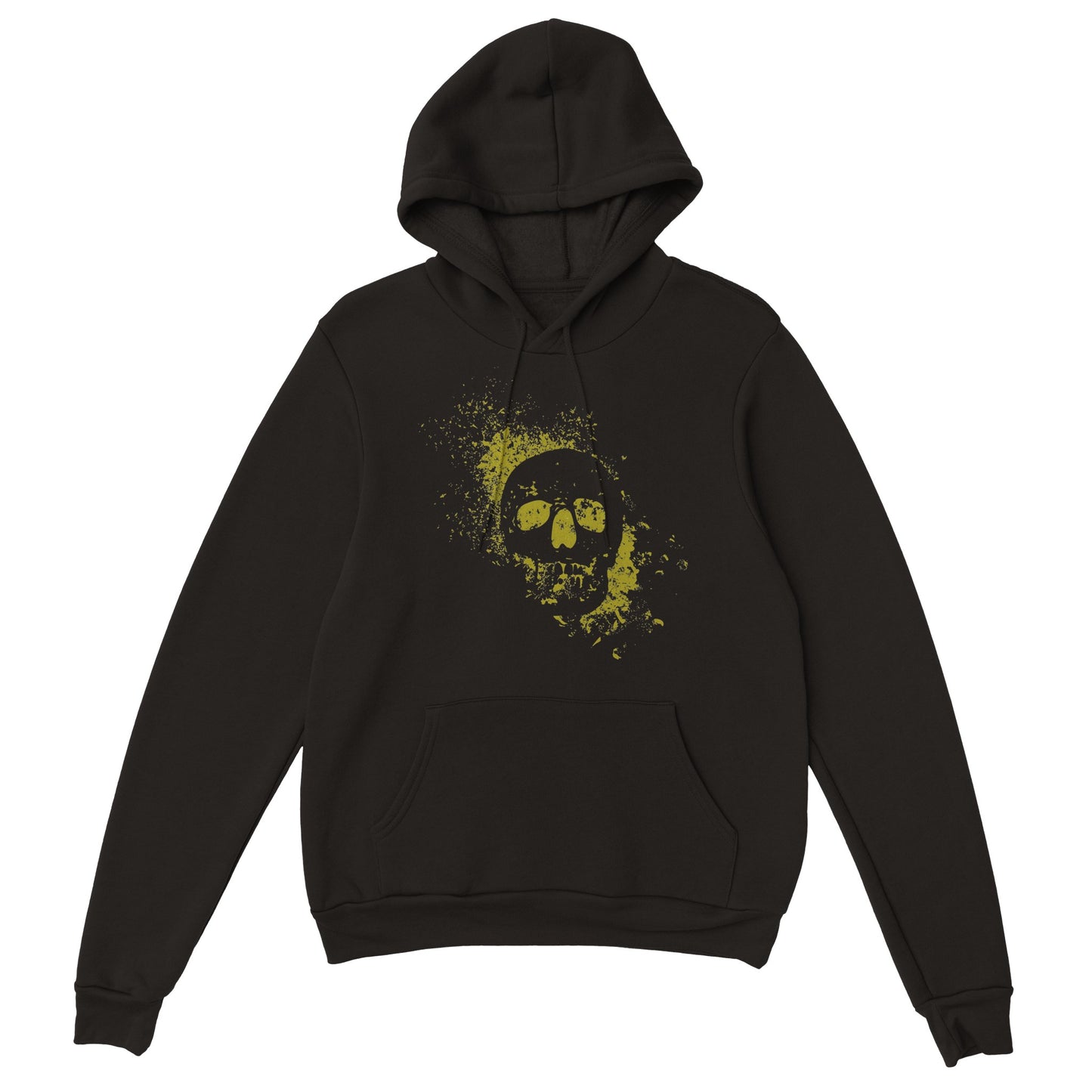 Spray Painted Skull Hoodie - Radiation Yellow