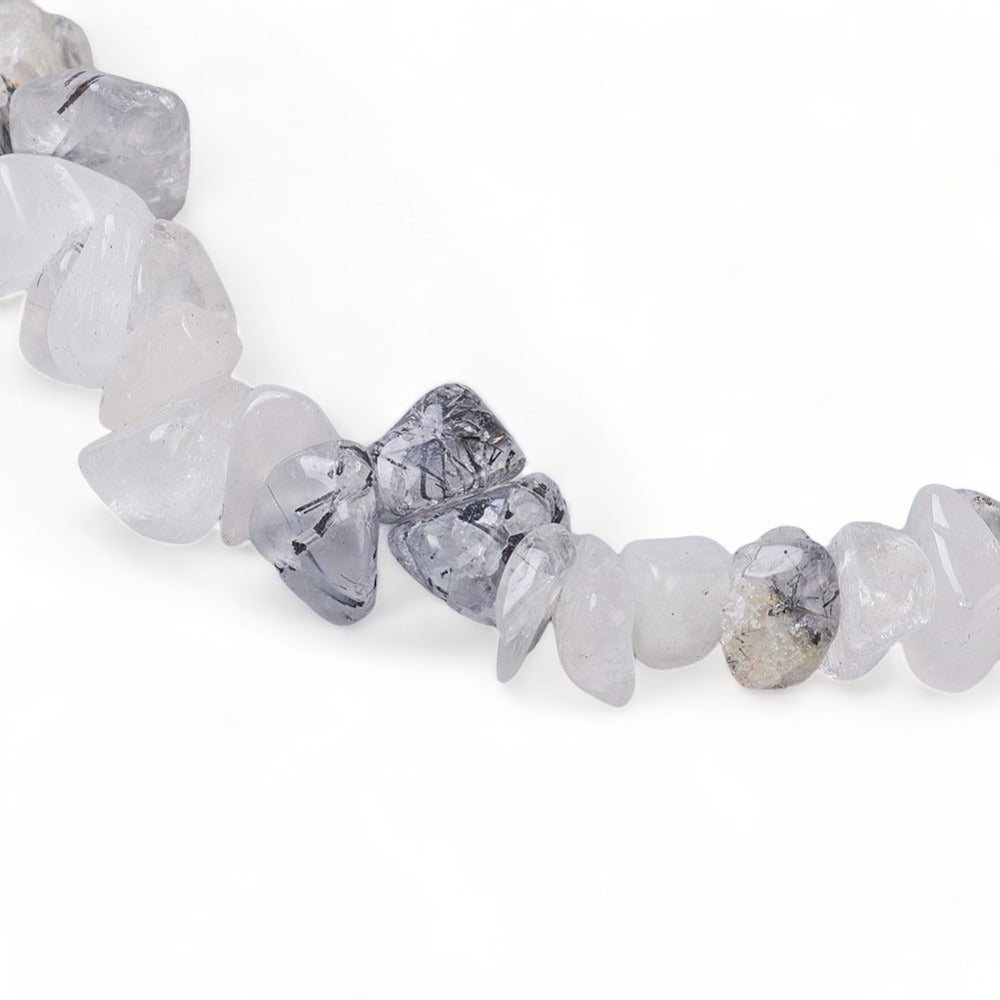 Tourmalinated Quartz ~ Crystal Chip Healing Bracelet - The Witches Hollow