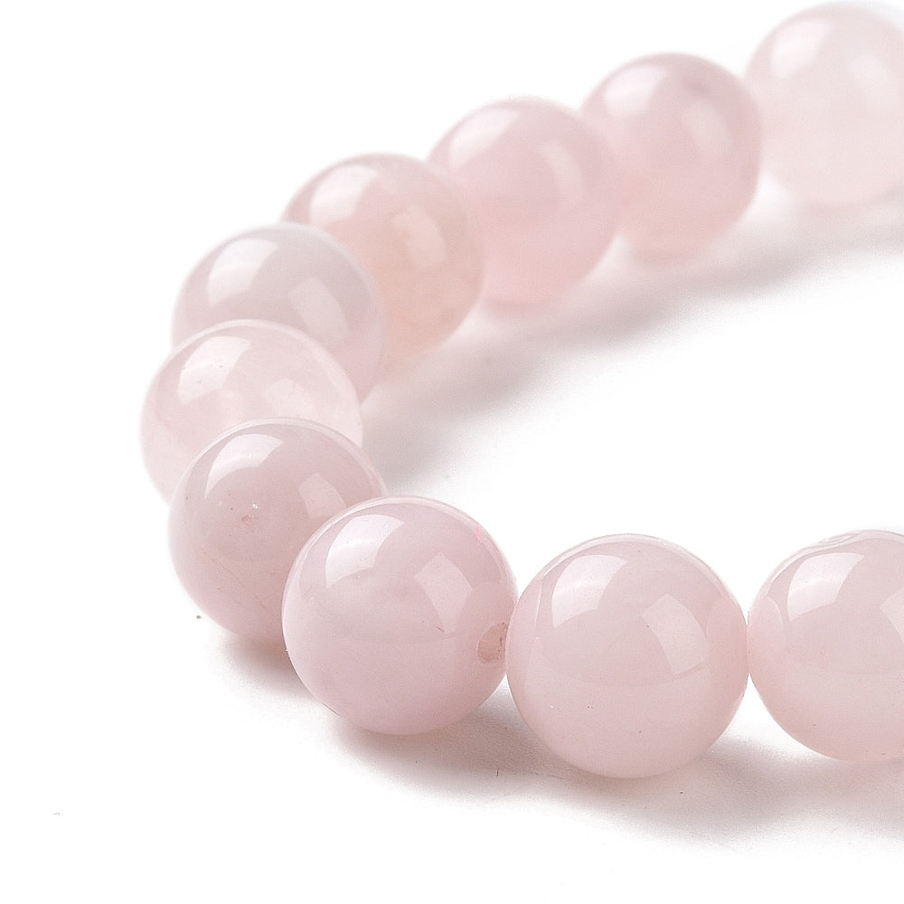 Rose Quartz ~ Crystal Round Beaded Healing Bracelet - The Witches Hollow