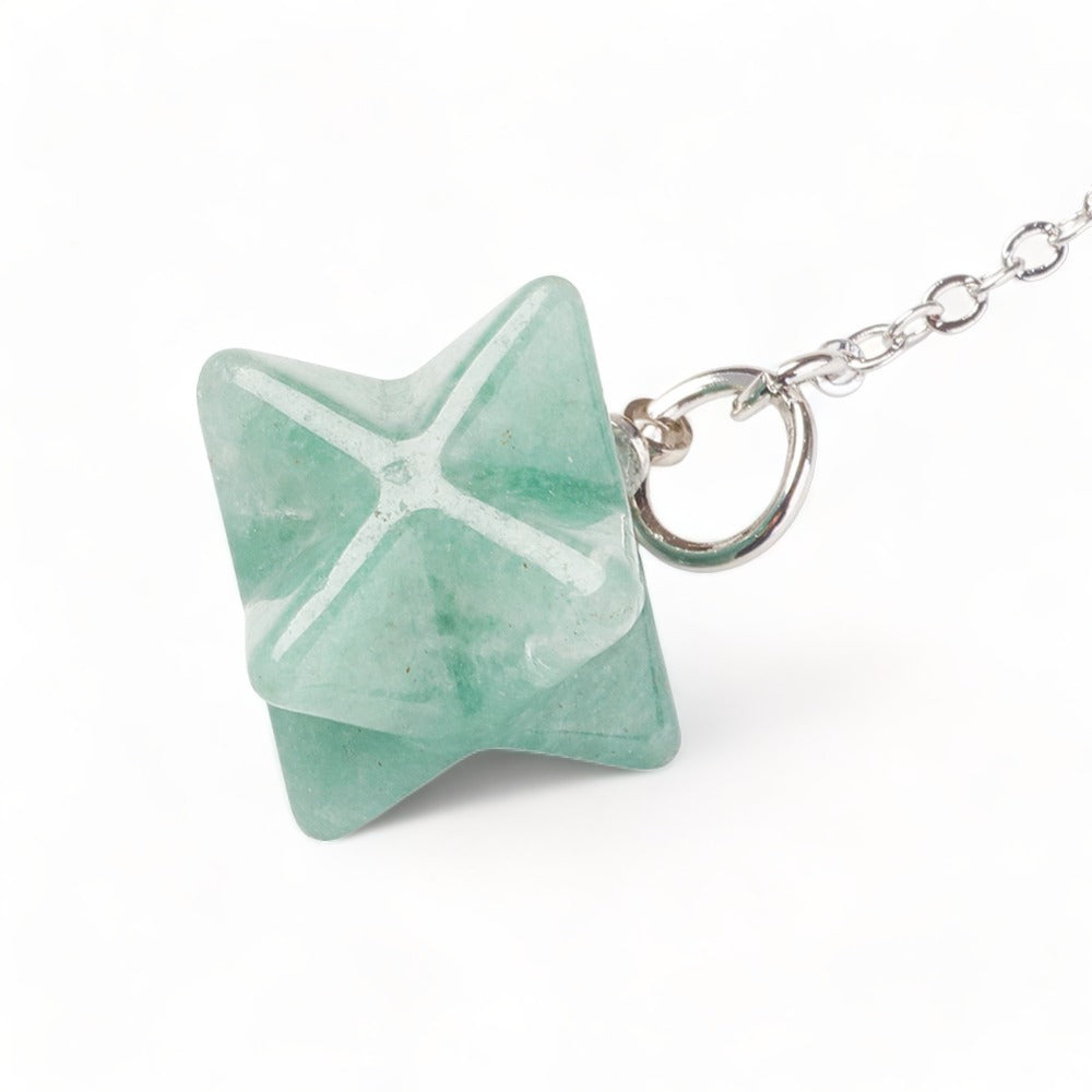 Dowsing Pendulum ~ Green Aventurine Merkaba Star - The Witches Hollow