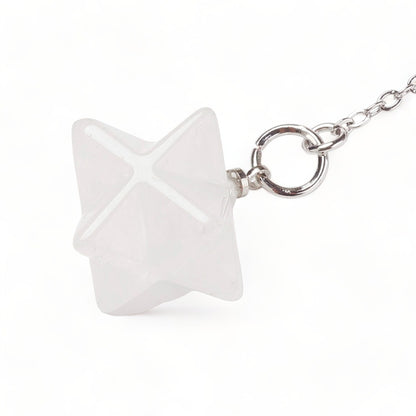 Dowsing Pendulum ~ Clear Quartz Merkaba Star - The Witches Hollow