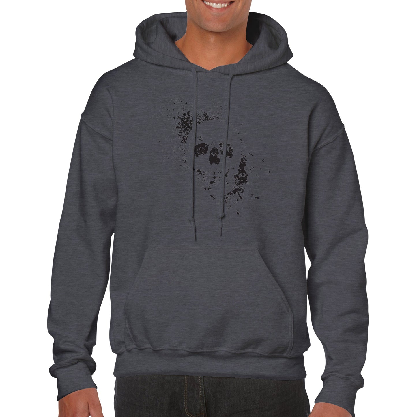 Spray Painted Skull Hoodie - Black - The Witches Hollow