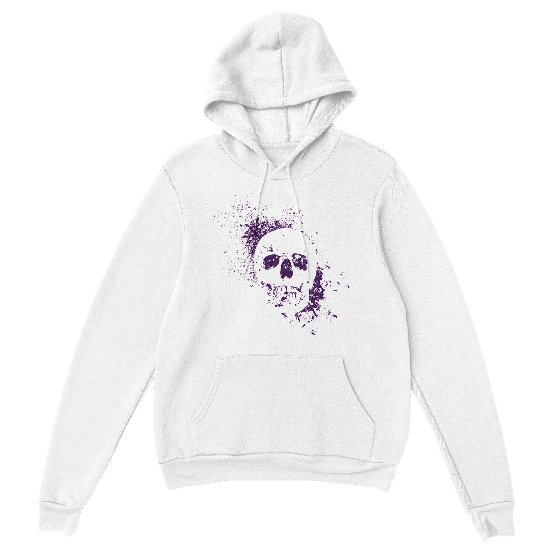 Spray Painted Skull Hoodie - Purple - The Witches Hollow