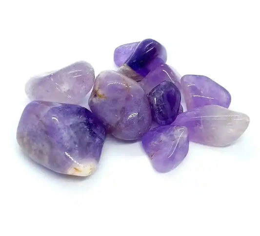 Amethyst tumbled stone with purple crystal for spiritual protection and crown chakra from The Witches Hollow UK