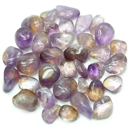 Ametrine bolivia tumble stone with purple yellow crystal for balance and spiritual clarity from The Witches Hollow UK