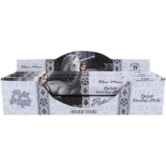 Anne Stokes blue moon incense with fantasy art design for lunar magic and mystical atmosphere from The Witches Hollow UK