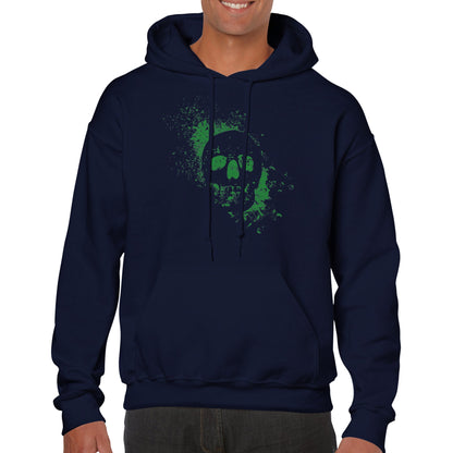 Spray Painted Skull Hoodie - Toxic Green - The Witches Hollow