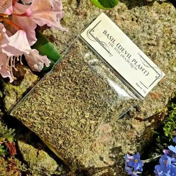 Basil devil plant dried herbs with protective herb for banishing and exorcism magic from The Witches Hollow UK