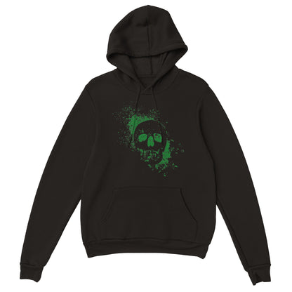 Spray Painted Skull Hoodie - Toxic Green