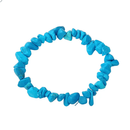 Blue howlite chip bracelet with blue white stones for calming energy and peaceful mind from The Witches Hollow UK