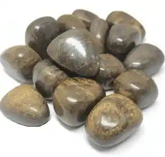 Bronzite tumble stone with bronze crystal for grounding and protection energy from The Witches Hollow UK