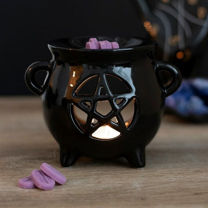 Cauldron & Pentacle Oil Burner - The Witches Hollow