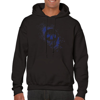 Spray Painted Skull Hoodie - Blue - The Witches Hollow