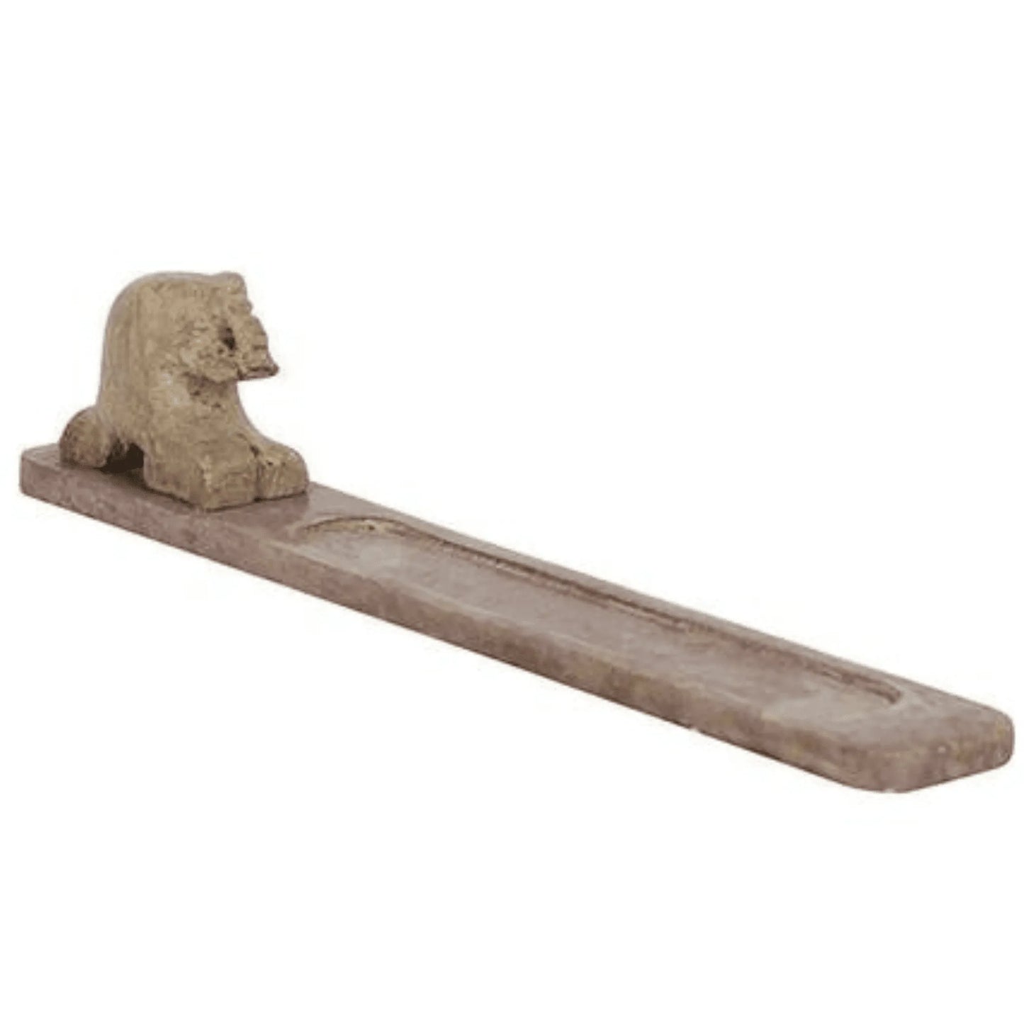 Carved soapstone elephant incense holder with elephant design for wisdom and good luck from The Witches Hollow UK