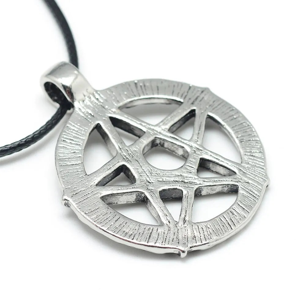 Celtic pentacle necklace back showing silver pentagram reverse side for Celtic magic from The Witches Hollow UK