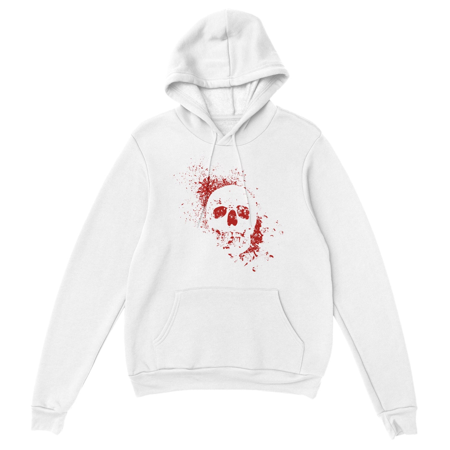 Spray Painted Skull Hoodie - Blood Red - The Witches Hollow