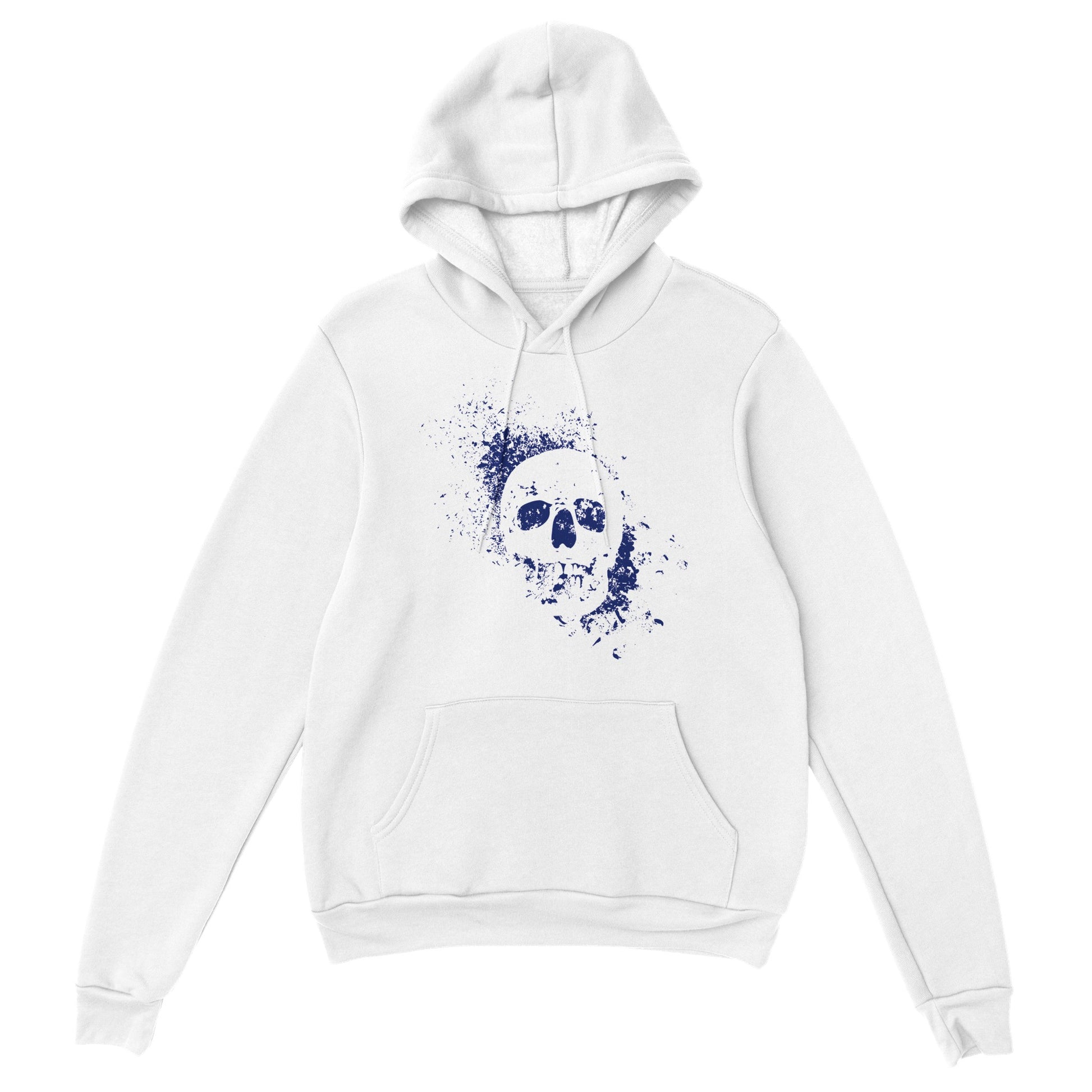 Spray Painted Skull Hoodie - Blue - The Witches Hollow