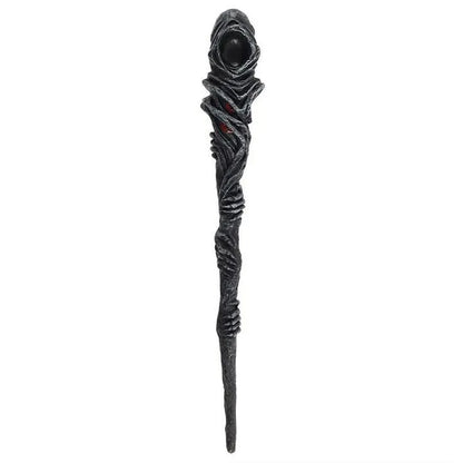 Dark grim reaper wand with gothic design for dark magic and shadow work from The Witches Hollow UK