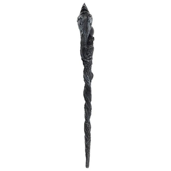 Dark raven wand resin with raven design for dark magic and animal spirit work from The Witches Hollow UK