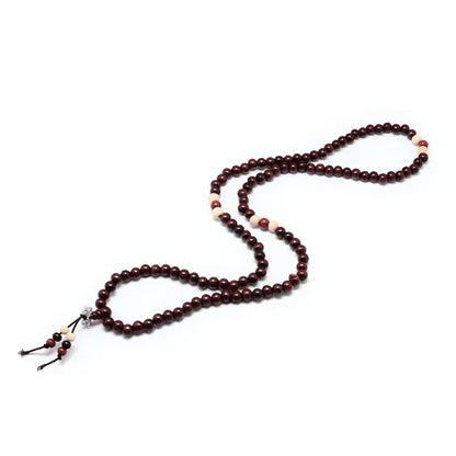 Dark red wood prayer beads with deep red wooden mala for spiritual devotion and prayer from The Witches Hollow UK