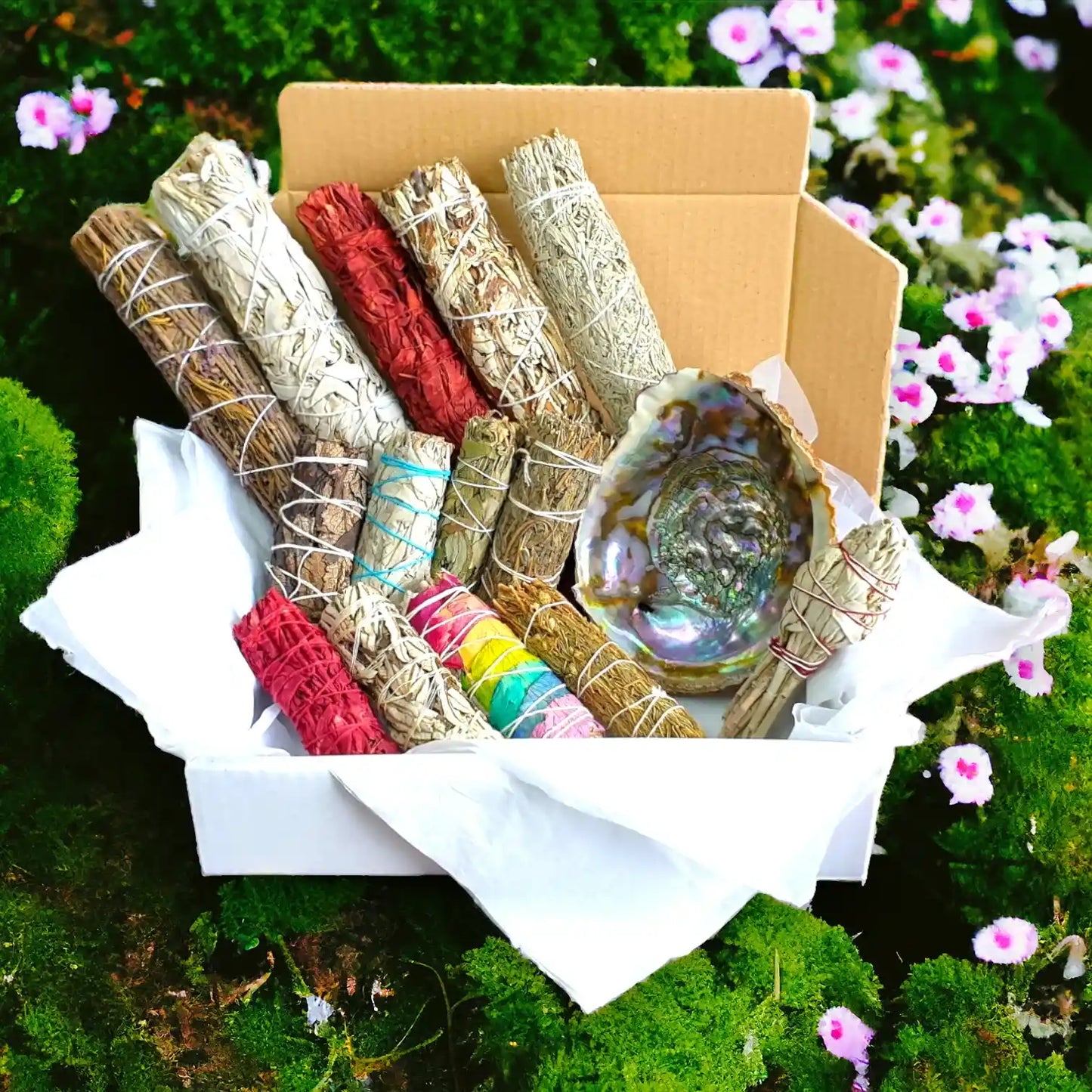 Deluxe extra large smudging kit with premium sage bundle and cleansing tools from The Witches Hollow UK