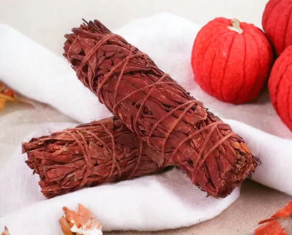 Dragons blood sage protection stick with red resin coating for powerful spiritual cleansing from The Witches Hollow UK