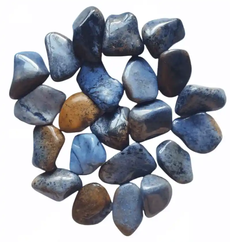 Dumortierite tumble stone with blue crystal for mental discipline and enhanced learning from The Witches Hollow UK