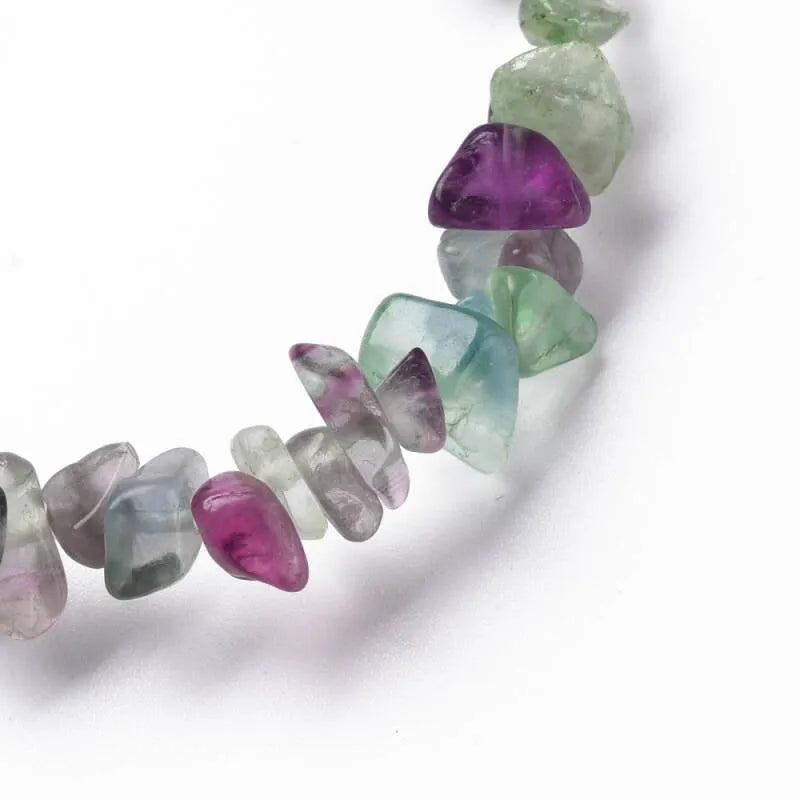 Fluorite crystal bracelet featuring multicolored stones for concentration and learning enhancement from The Witches Hollow UK