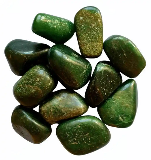 Fuchsite tumble stone with green mica crystal for emotional healing and heart chakra from The Witches Hollow UK