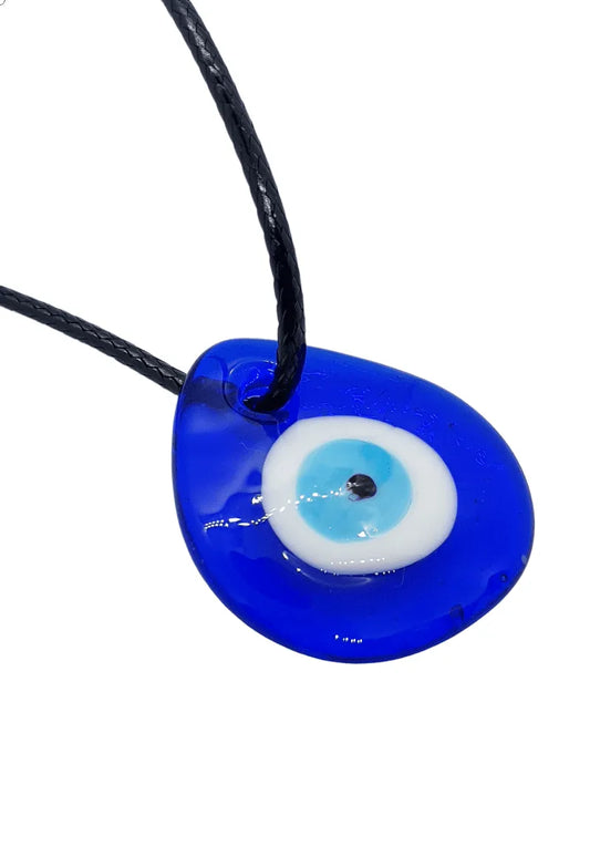Handmade evil eye pendant detail with protective symbol for warding off negative energy and spiritual protection from The Witches Hollow UK