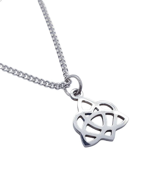 Heart triquetra necklace with Celtic trinity knot heart for love and spiritual connection from The Witches Hollow UK